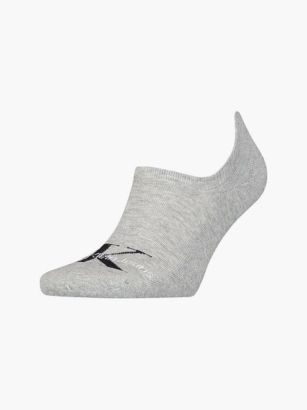 Calvin Klein USA Logo Invisible Mens Socks Grey 9310647-FQ